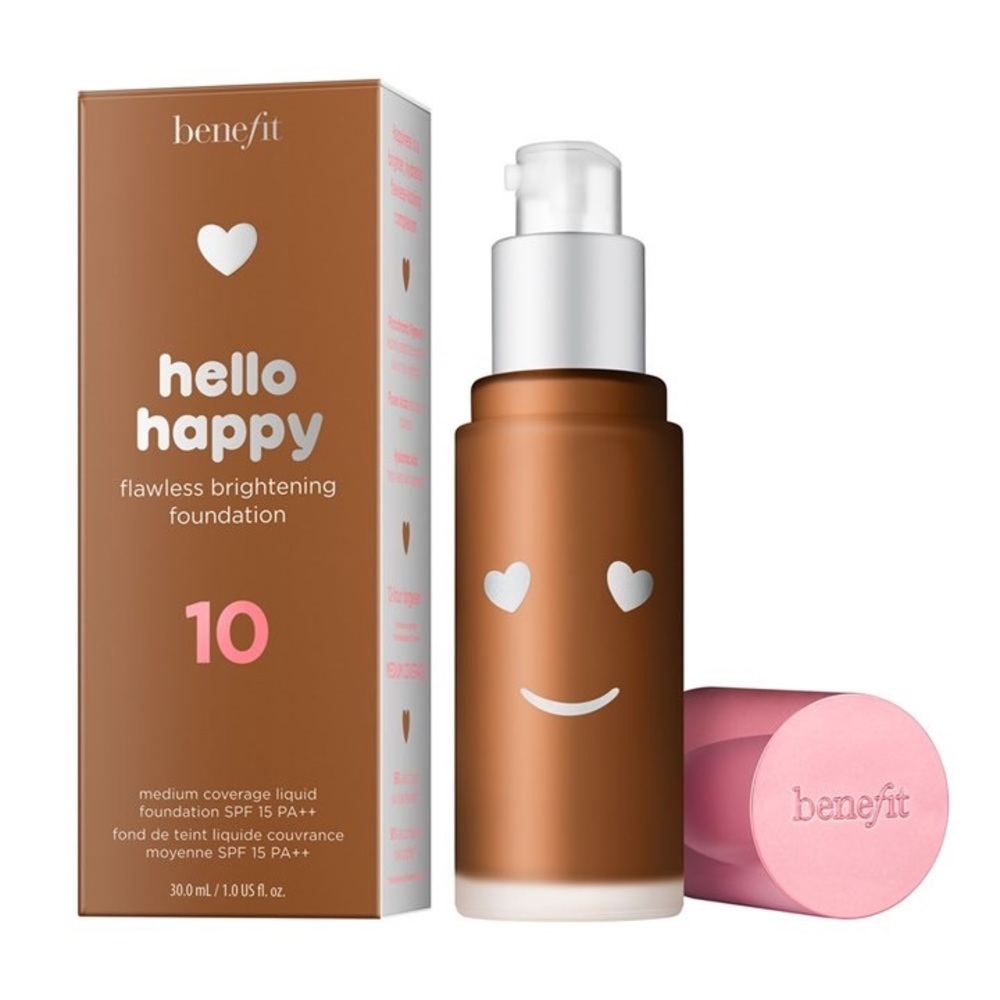NEWBenefit Hello Happy Flawless Brightening Foundation Shade 10 Deep Warm